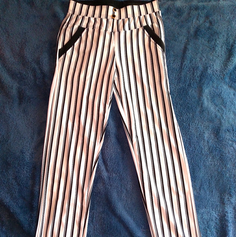 Black and white stripped dress pants